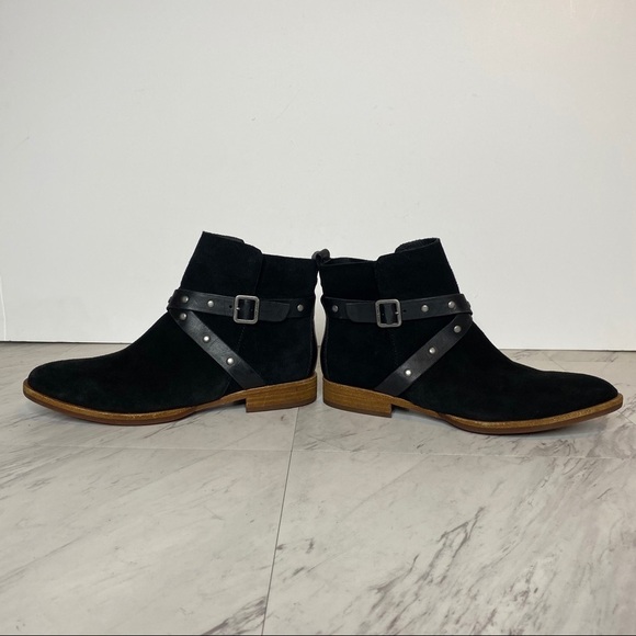 New! Kork Ease Kenai Black Buckle Suede Booties 8M - Picture 7 of 14